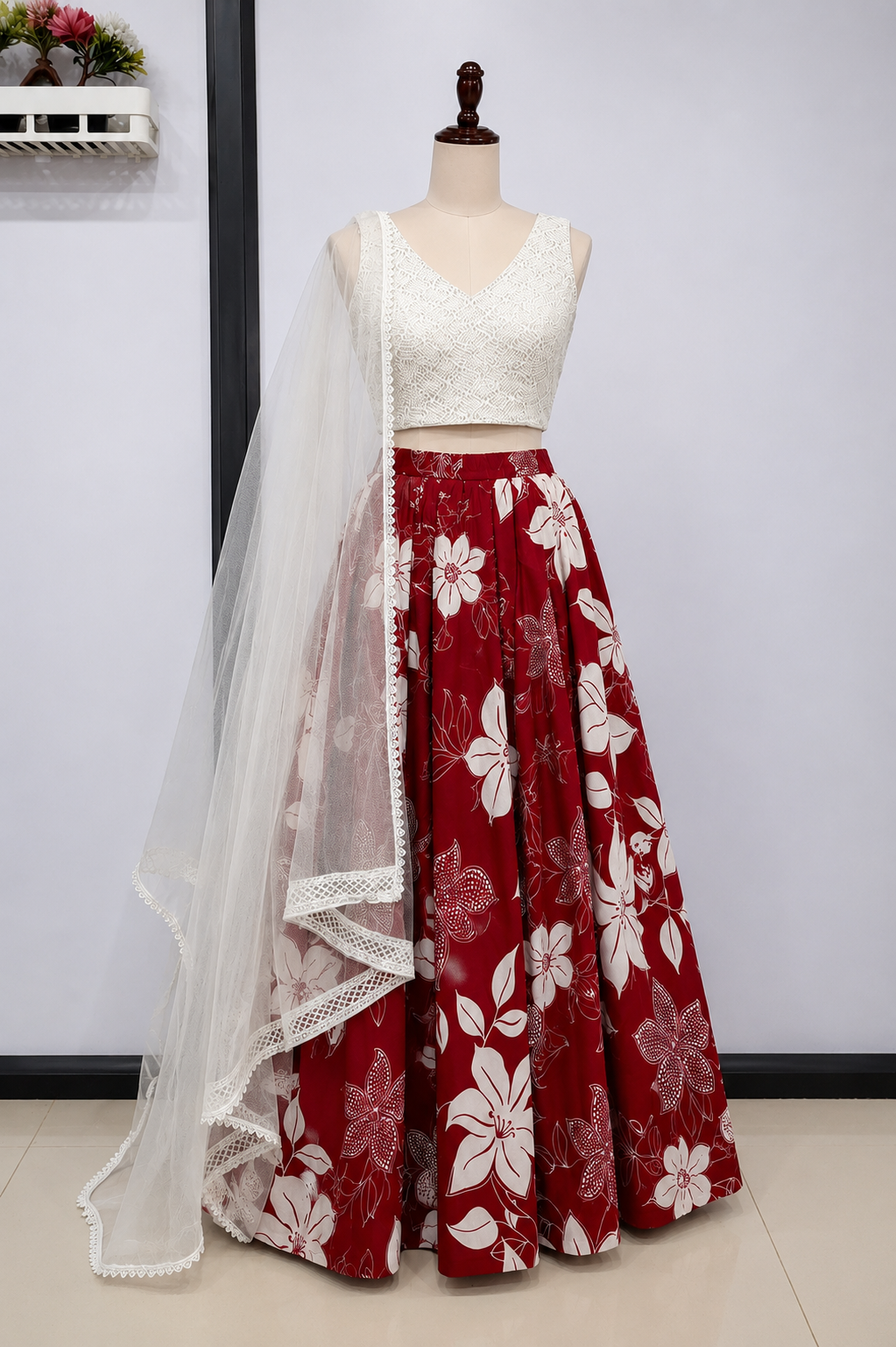 Red Blossom lehenga set | Ready to wear lehenga