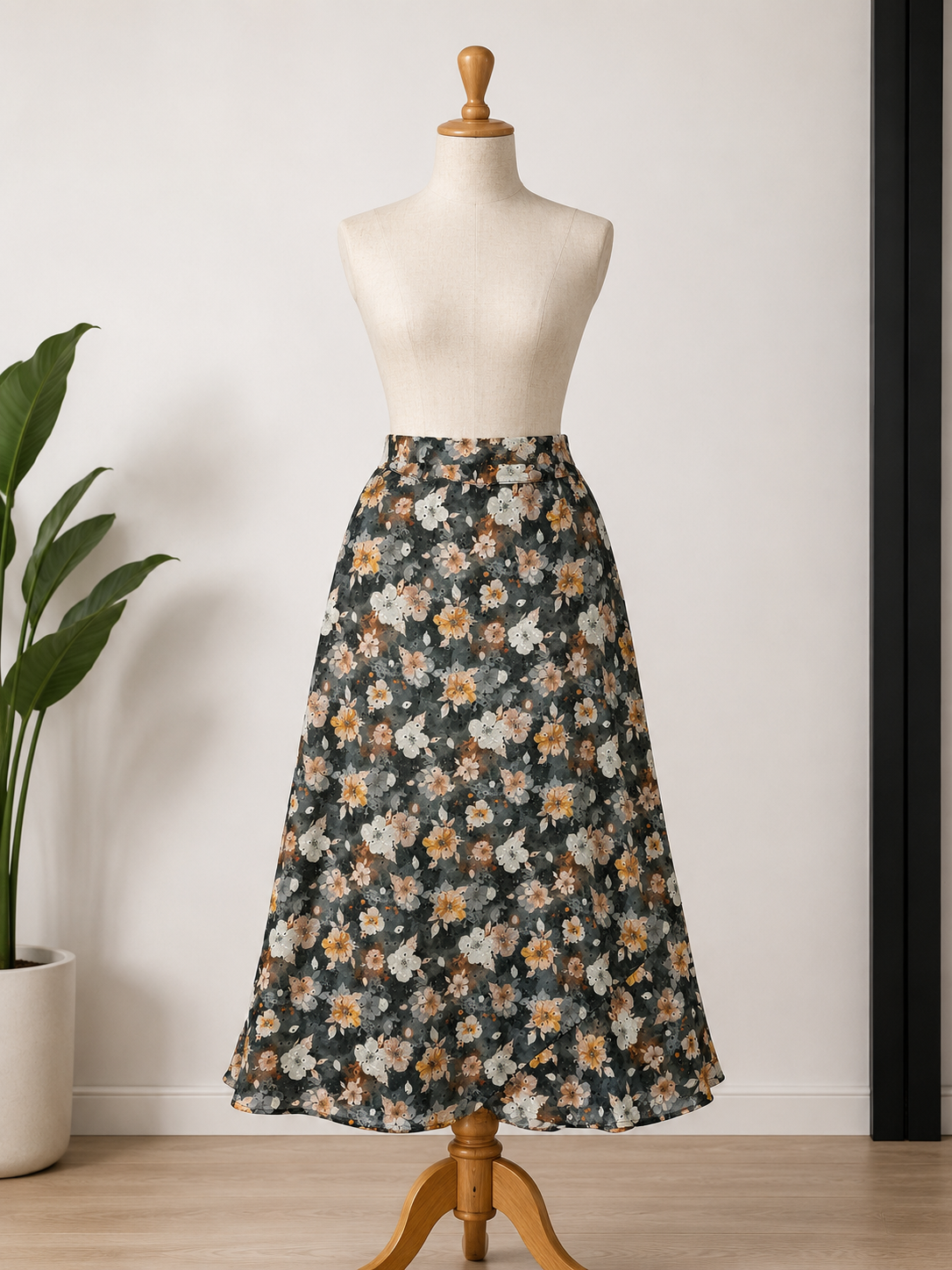 Midnight Blossom Skirt | Long Lehenga Skirt | Ready to wear