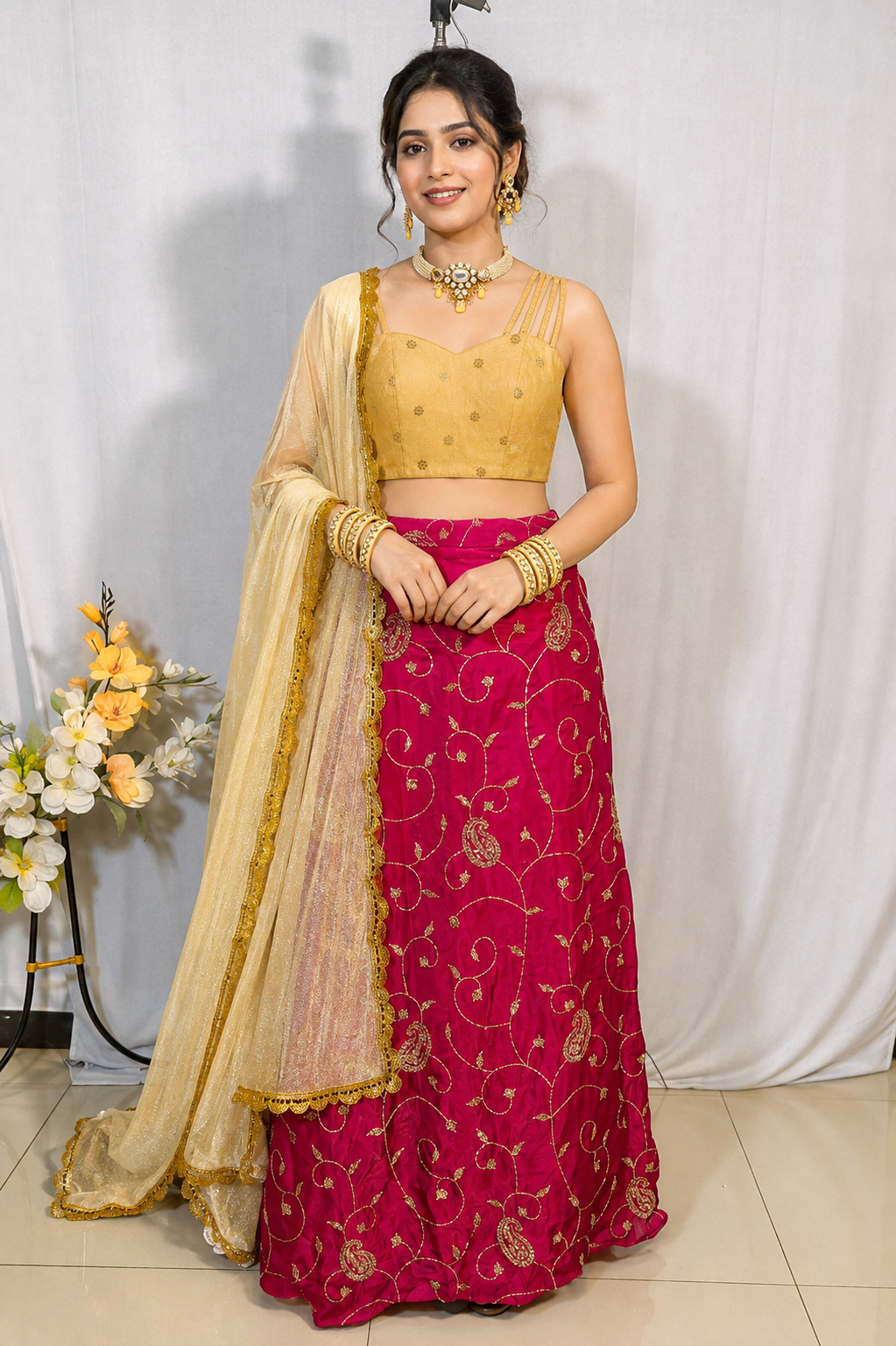 Semi Stitched Lehenga Set