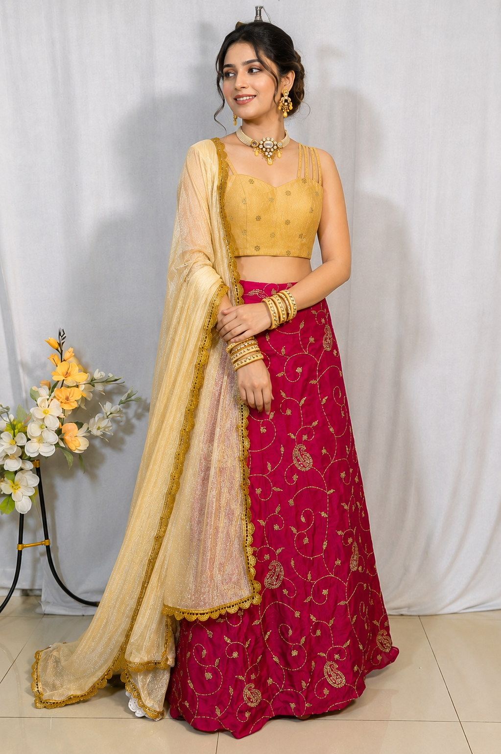 Semi Stitched Lehenga Set