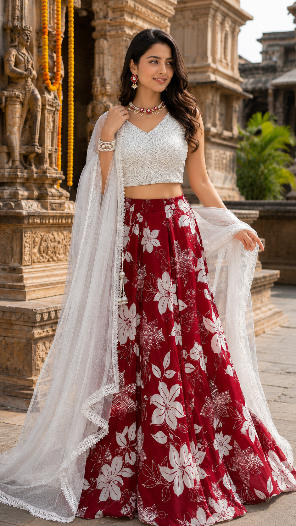 Red Blossom lehenga set | Ready to wear lehenga